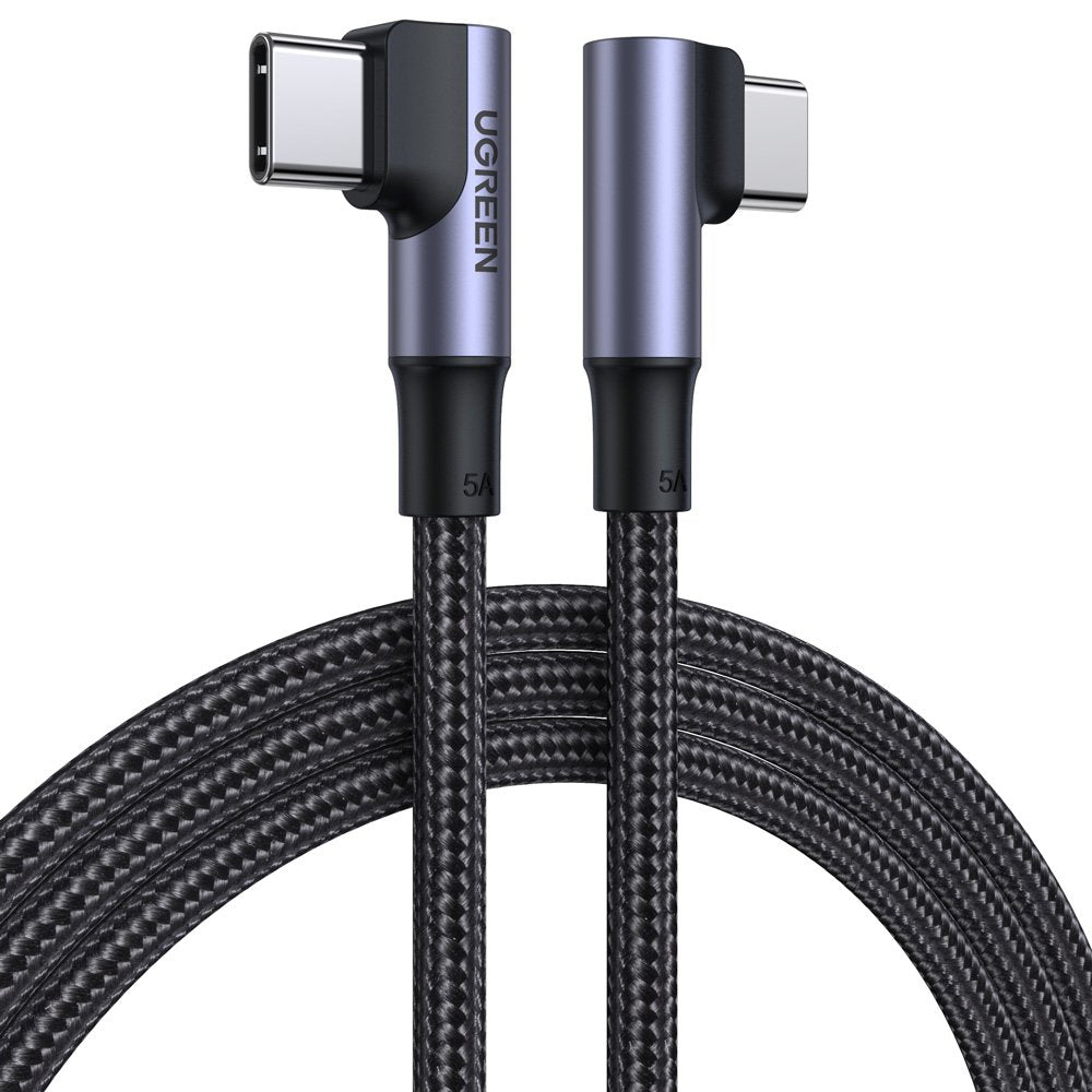 Cablu Ugreen Us335 70696 Angled Usb-c - Usb-c PD QC FCP 100W 5A 480Mb/S 1m - Negru