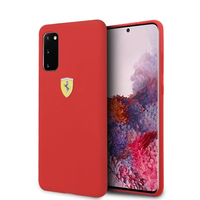 Husa Ferrari Silicone pentru Samsung Galaxy S20 - Rosu