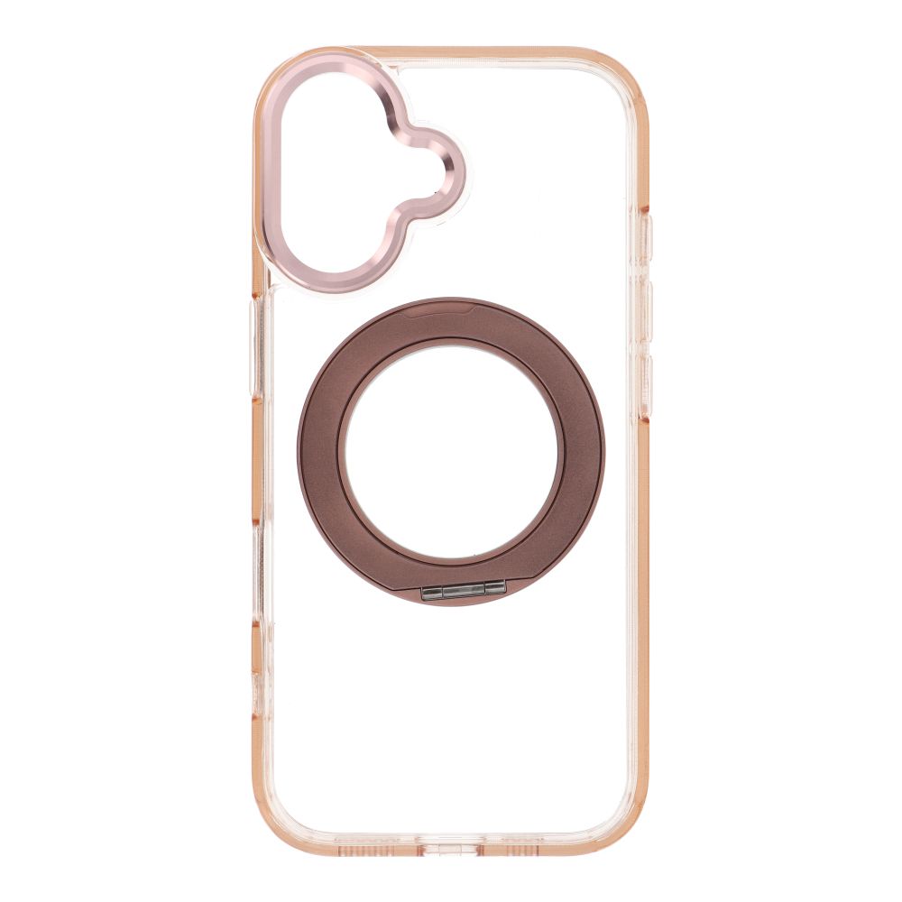 Husa pentru iPhone 17 Frame Circle Stand Compatible cu Magsafe Auriu