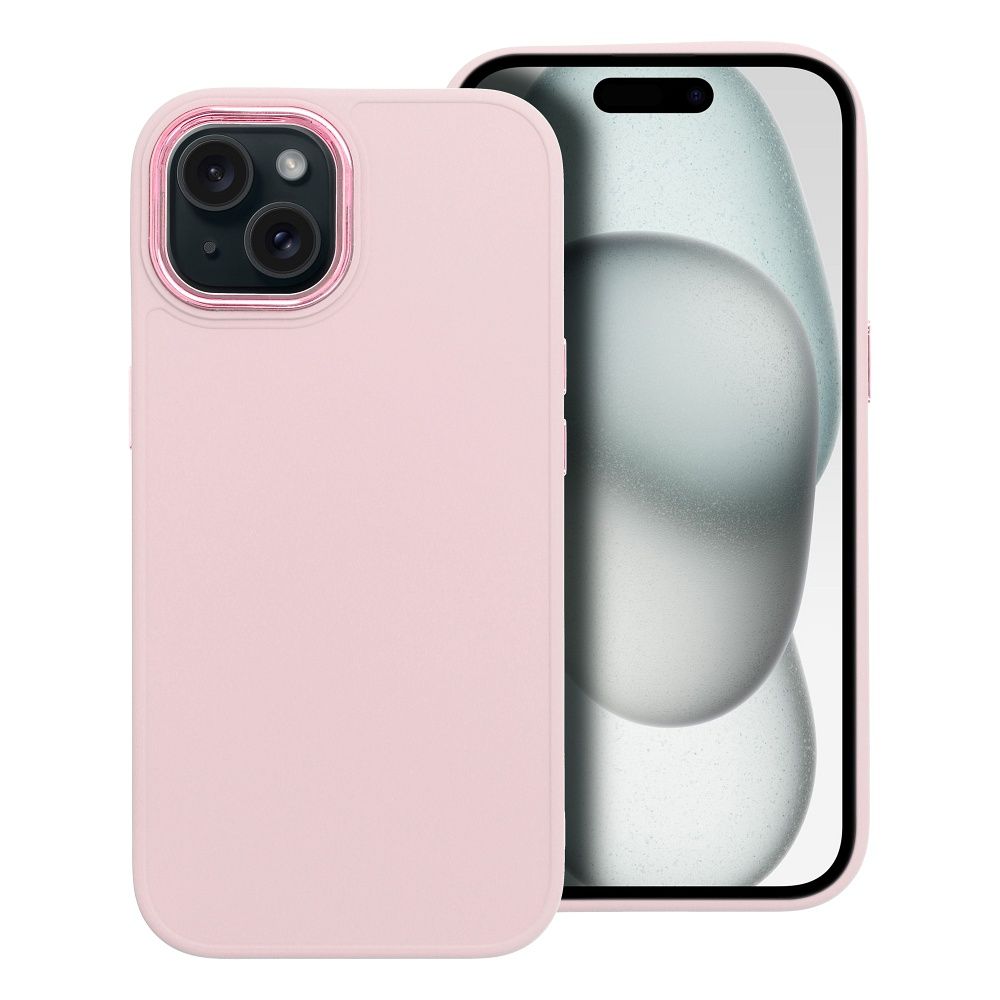 Husa Frame pentru iPhone 15 Powder Roz