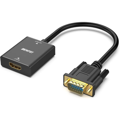 Adaptor Benfei Hdmi To VGA Unidirectional cu Audio Jack 3.5mm Negru