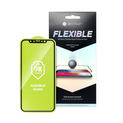 Folie Bestsuit 5D Full Glue sticla hibrida pentru iPhone 14 PRO Flexible Negru