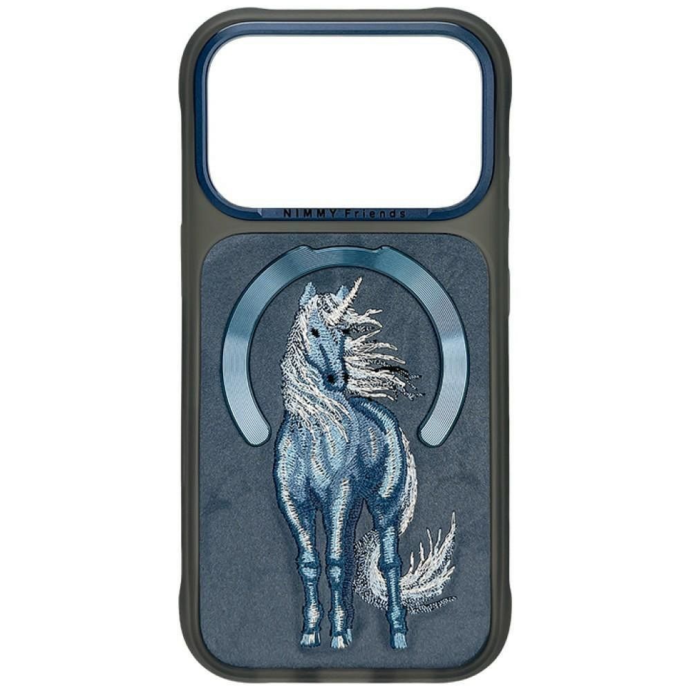 Husa Nimmy Magnetic Fantasy Animal Unicorn Compatible cu Magsafe pentru iPhone 18 Pro/17 Pro Albastru