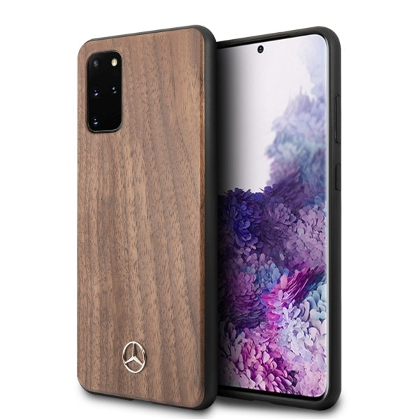 Husa Mercedes Wood Line Walnut pentru Samsung Galaxy S20+ - Maro