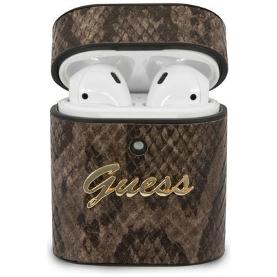 Husa Guess AirPods 1/2 Cover Maro/Maro Python Collection