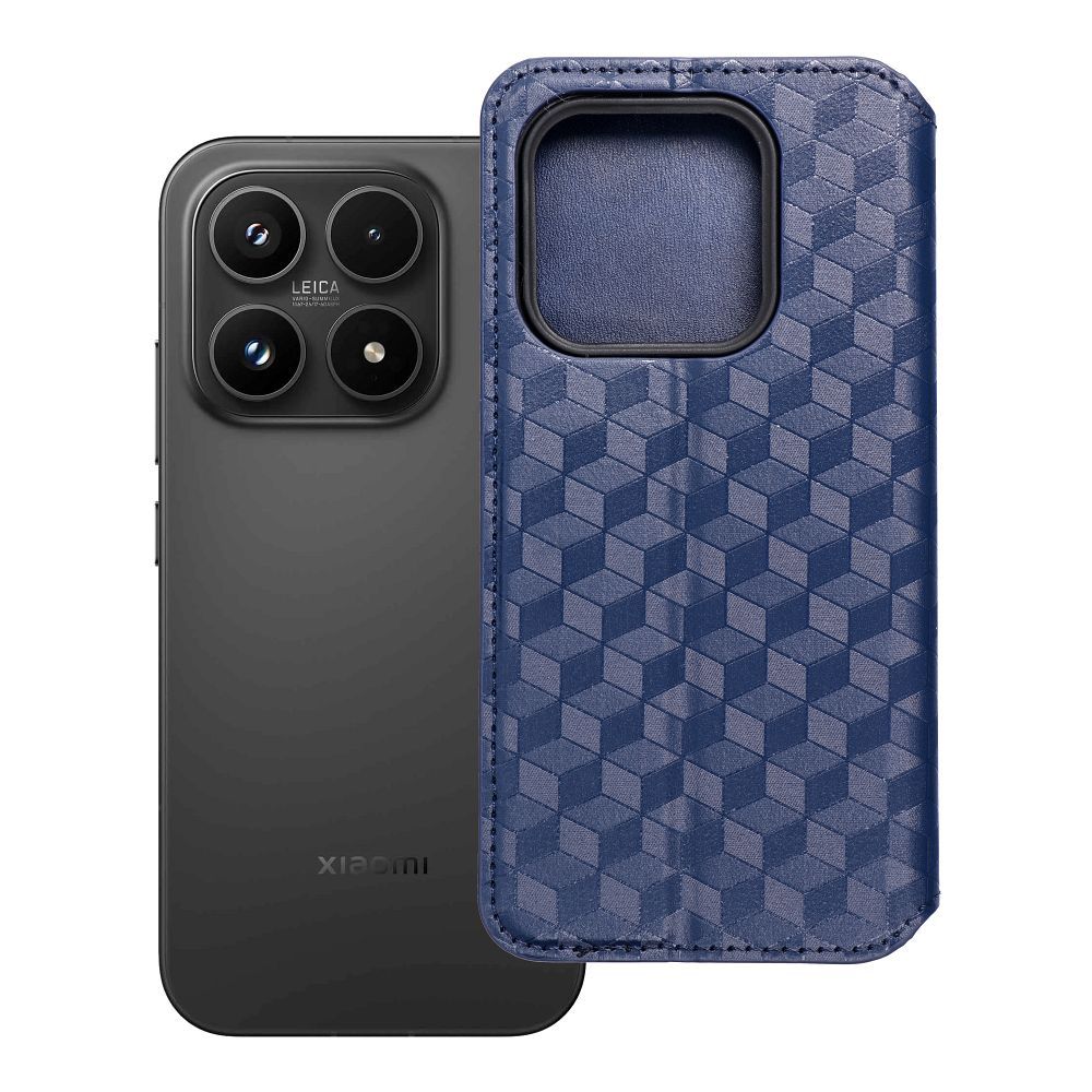 Husa Cubic Book Flip pentru Xiaomi 17 Albastru