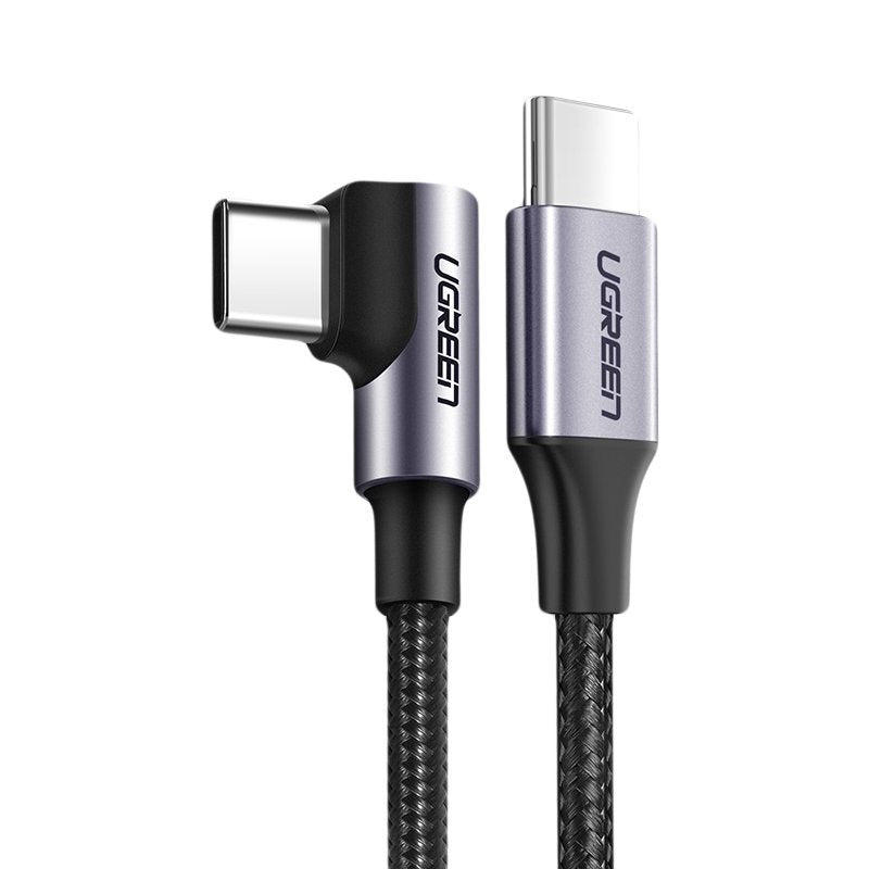 Cablu Ugreen Us255 50125 Usb-c (Straight) / Usb-c (Angled) PD QC 60W 3A 2m - Gri