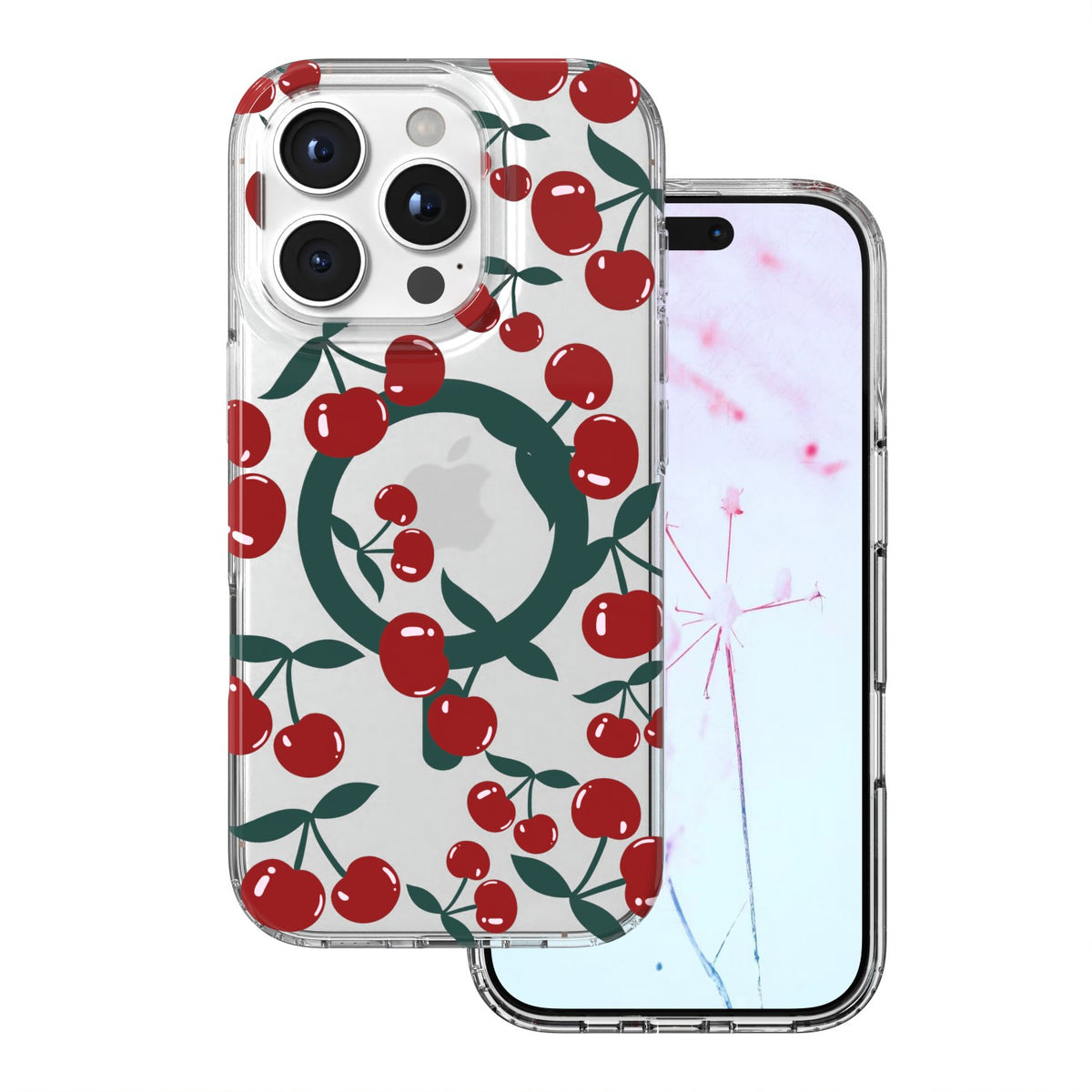 Husa Cherry Mag pentru iPhone 16 Pro Max 6,9" Transparent
