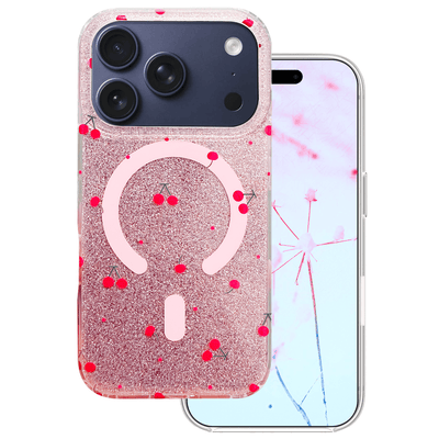 Husa Cherry Mag pentru iPhone 17 Pro 6,3" / 18 Pro 6,3" Glitter