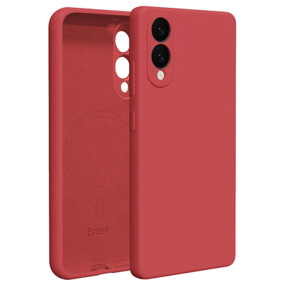 Husa Etteri Silicone Mag pentru Samsung Galaxy S25 Edge Raspberry