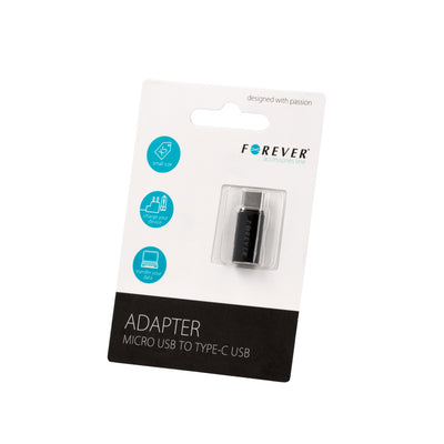 Adaptor Forever Microusb - Usb-c Negru