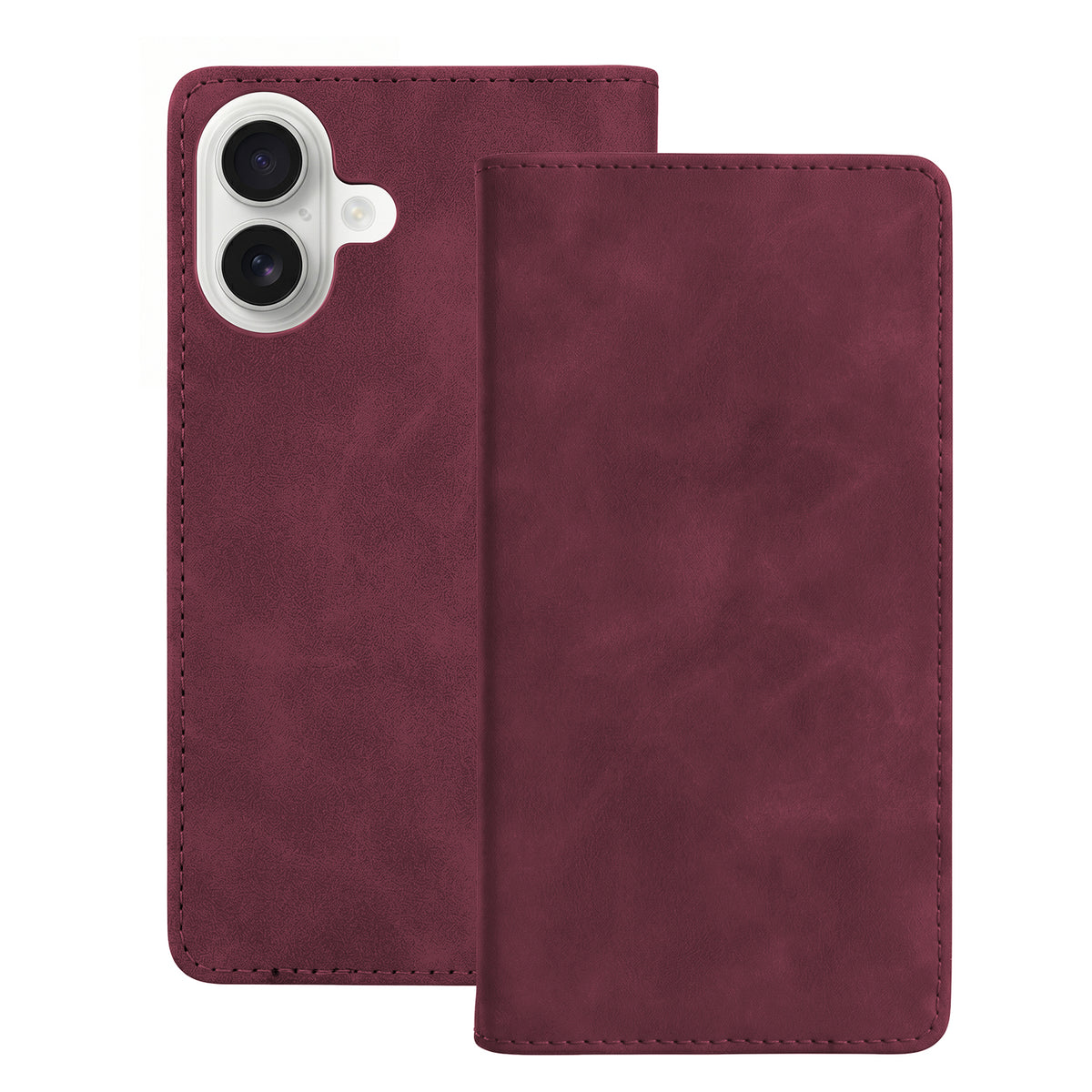 Husa Smart Suede pentru iPhone 16 6,1" Maroon