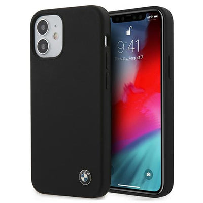 Husa BMW Silicone Signature pentru iPhone 12 Mini - Negru