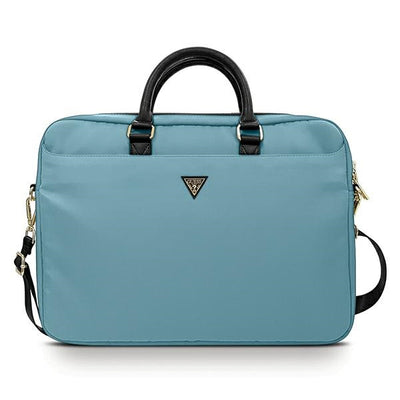 Geanta laptop Guess Nylon Triangle Logo 16" - Albastru