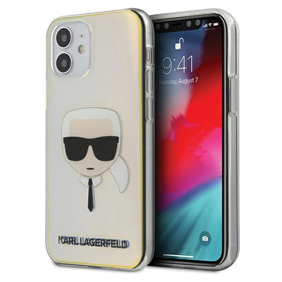 Husa Karl Lagerfeld Iridescent Karl's Head pentru iPhone 12 Mini - Multicolor
