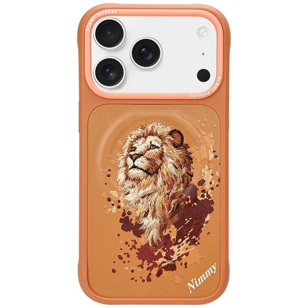 Husa Nimmy Lion Compatible cu Magsafe pentru iPhone 18 Pro/17 Pro Portocaliu