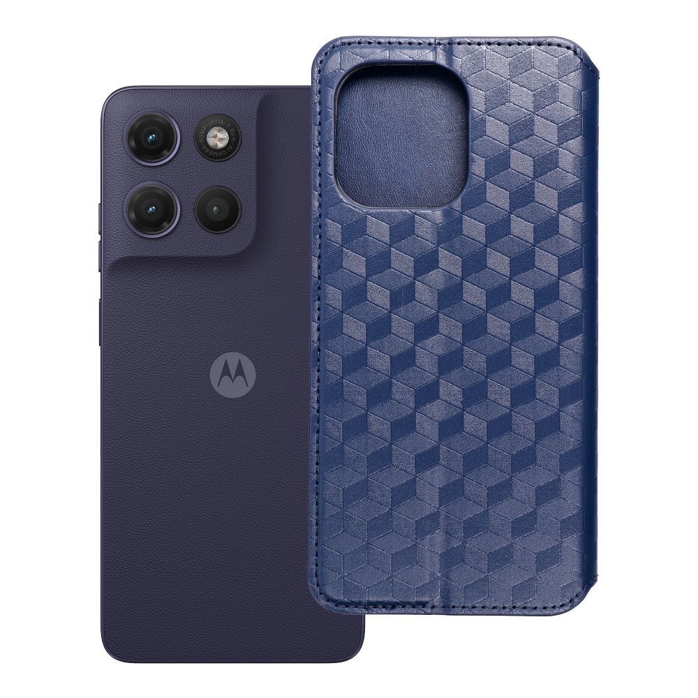 Husa Cubic Book Flip pentru Motorola G17 Albastru