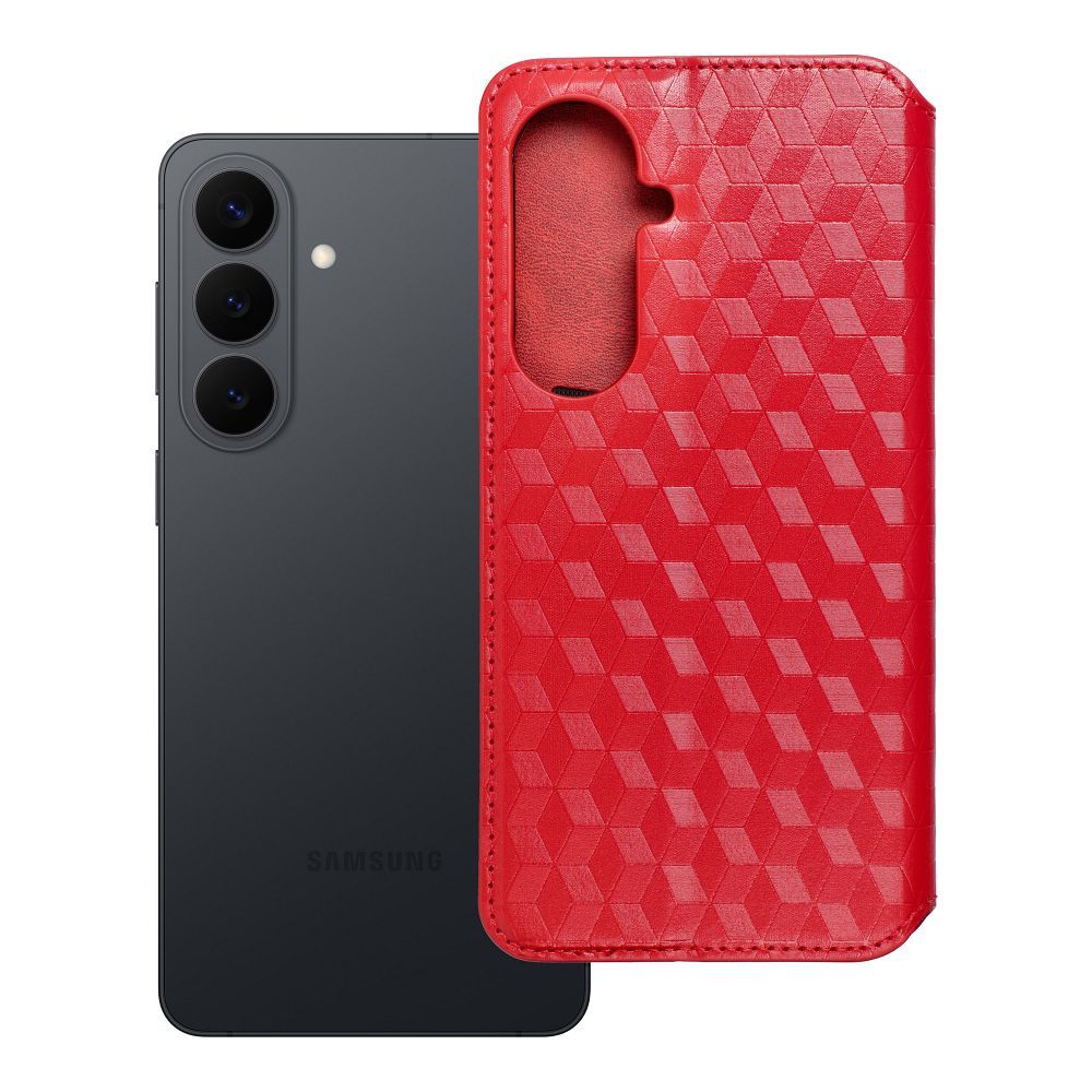Husa Cubic Book Flip pentru Samsung S26 Plus Rosu