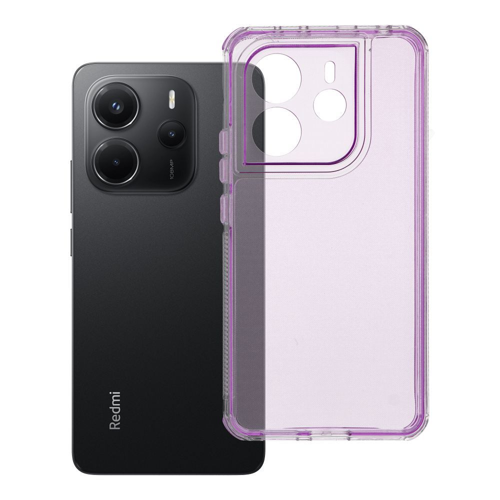 Husa Matrix Transparent pentru Xiaomi Redmi Note 14 4G (Global - 164,84mm X 78,15mm X 8,16mm) Violet deschis