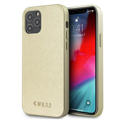 Husa Guess iPhone 12 Pro Max 6.7" Auriu/Auriu Hardcase Iridescent