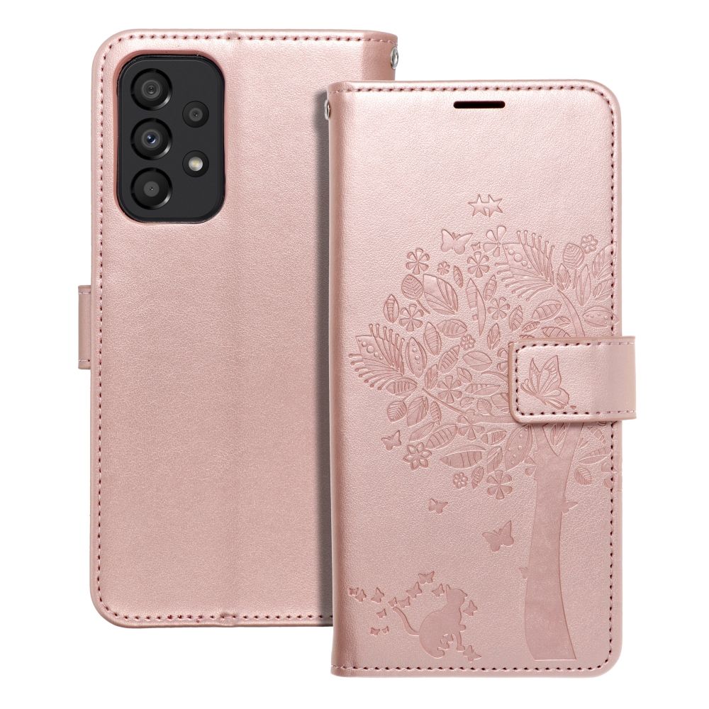 Husa Mezzo Book Flip pentru Samsung A33 5G Tree Roz auriu