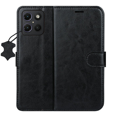 Husa Smart Luxe piele pentru Motorola Moto G15 / G15 Power / G17 / G17 Power Negru