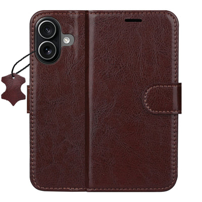 Husa Smart Luxe Leather pentru iPhone 16 6,1" Maro