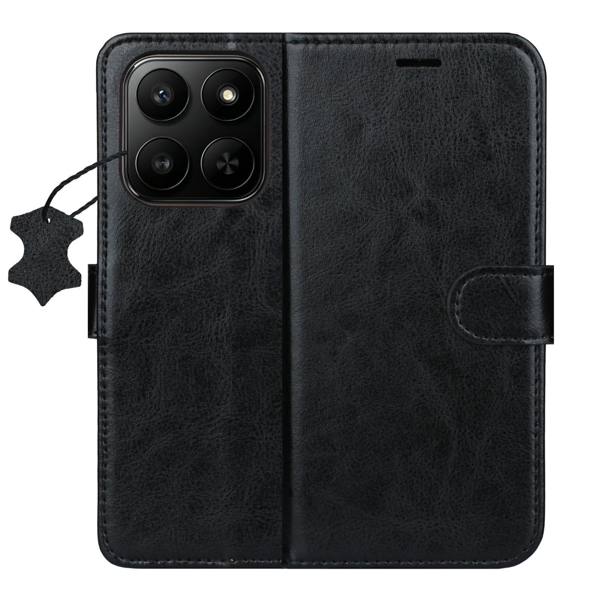 Husa Smart Luxe piele pentru Honor 400 Smart / X7d 4G / X7d 5G Negru