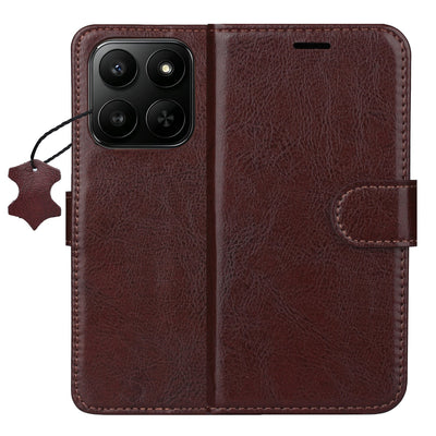 Husa Smart Luxe Leather pentru Honor 400 Smart / X7d 4G / X7d 5G Maro