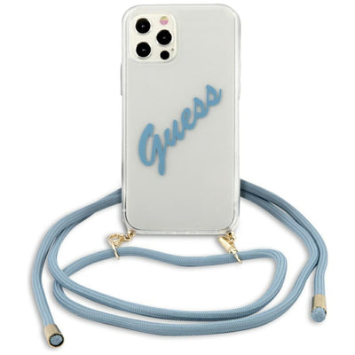 Husa Guess iPhone 12 Pro Max 6.7" Albastru/Albastru Hardcase Script Vintage