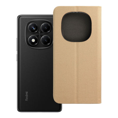 Husa Sensitive Book Flip pentru Xiaomi Redmi Note 14 PRO 4G Auriu