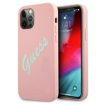 Husa Guess iPhone 12 Pro Max 6.7" Rose Verde/Verde Roz Hardcase Silicone Vintage