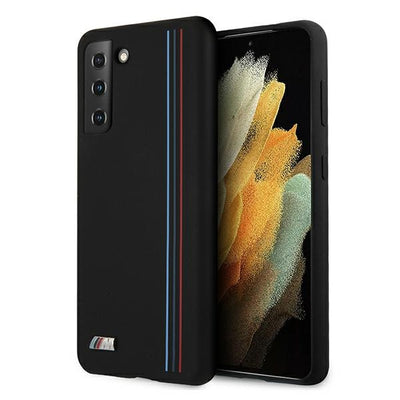 Husa BMW Silicone Stripes M Collection pentru Samsung Galaxy S21+ - Negru