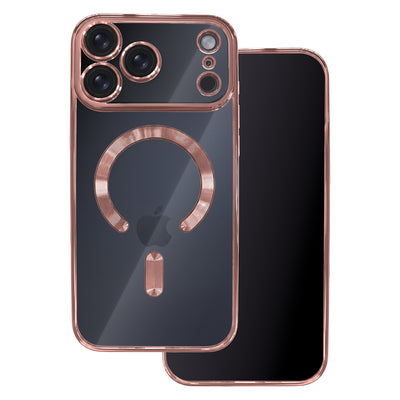 Husa Color Chrome Mag pentru iPhone 17 Pro 6,3" / iPhone 18 Pro 6,3" Roz auriu