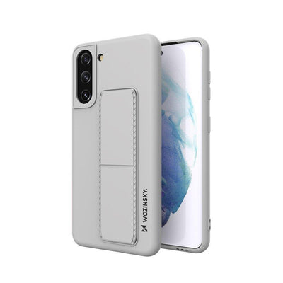 Husa Wozinsky Kickstand Silicone cu Stand Samsung Galaxy S21+ 5G Gri