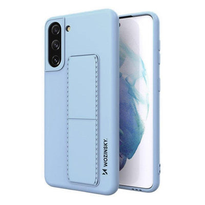 Husa Wozinsky Kickstand Silicone cu Stand Samsung Galaxy S21+ 5G Albastru deschis