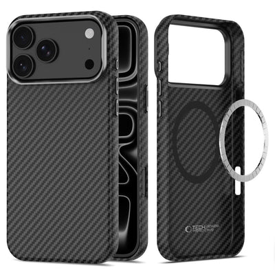 Husa Tech-protect Ion Carbon Magsafe iPhone 17 Pro Max / 18 Pro Max Negru/Argintiu