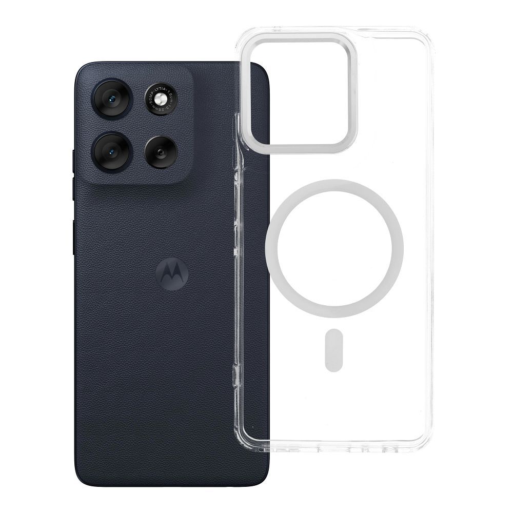 Husa Frame Transparent Hybrid Mag pentru Motorola G56 Compatible cu Magsafe Transparent