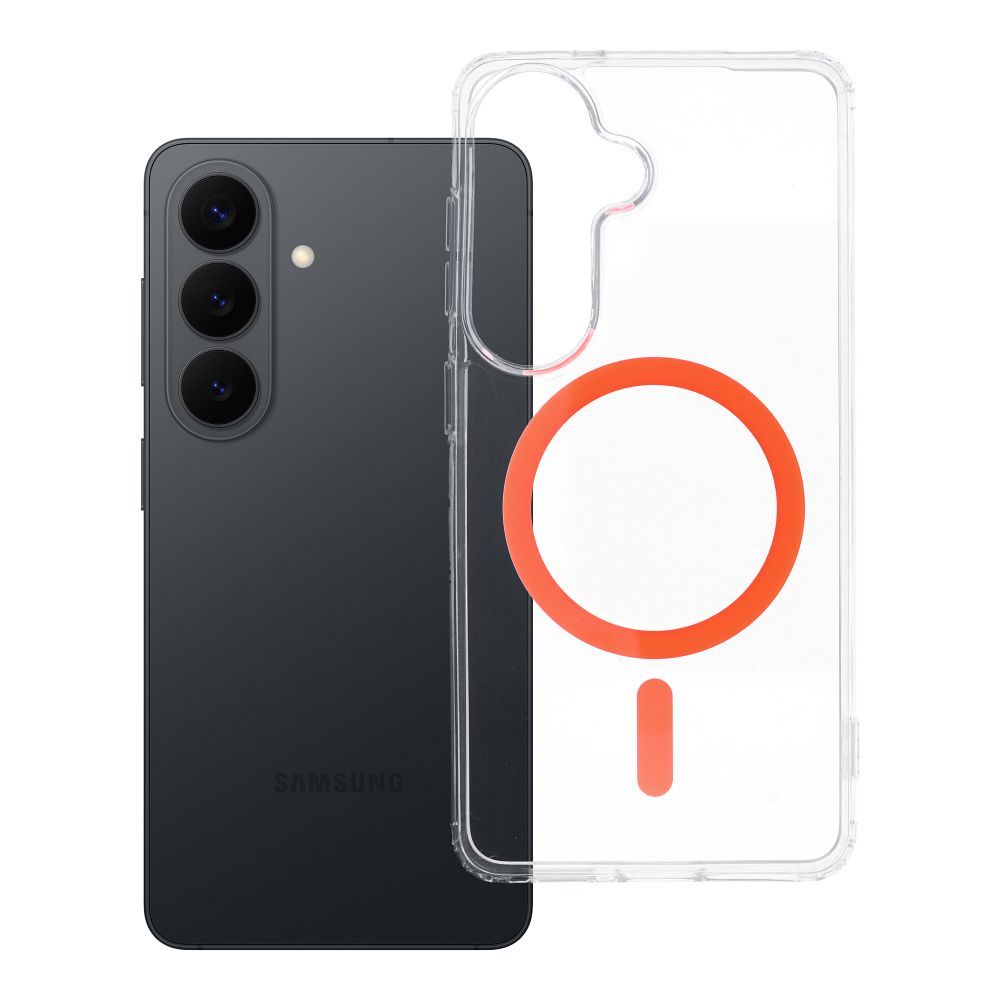 Husa pentru Samsung S26 Drop Glue Colorful Ring Mag Compatible cu Magsafe Portocaliu