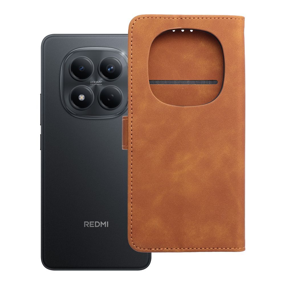 Husa Tender Book Flip pentru Xiaomi Redmi Note 15 PRO 5G Maro