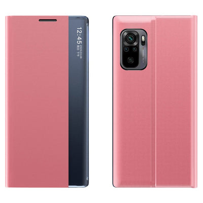Husa Sleep Bookcase Type cu Smart Window pentru Xiaomi Redmi K40 Pro+ / K40 Pro / K40 / Poco F3 Roz