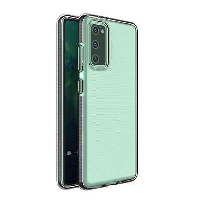 Husa Spring Transparent TPU Gel Protective Cover cu Colorful Frame pentru Samsung Galaxy A72 4G Negru