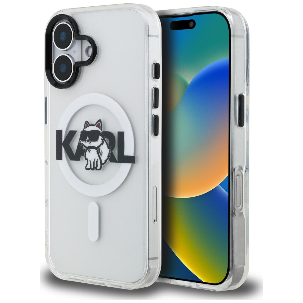 Husa Karl Lagerfeld pentru iPhone 17 6,1" IML Choupette Sketch Logo Magsafe Transparent