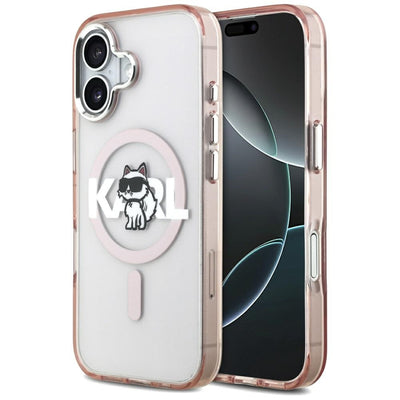 Husa Karl Lagerfeld pentru iPhone 17 6,1" IML Choupette Sketch Logo Magsafe Roz