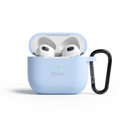 Husa Etteri Silicone pentru AirPods 3 Albastru deschis