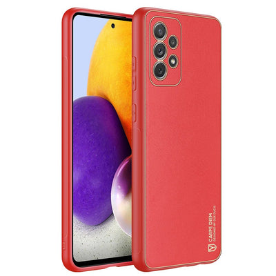 Husa Dux Ducis Yolo Elegant Made Of Soft TPU And PU Leather pentru Samsung Galaxy A72 4G Rosu
