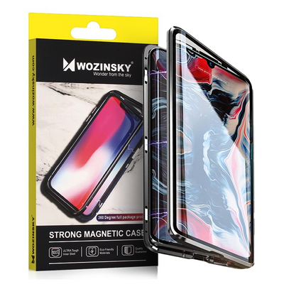 Folie Wozinsky Full Magnetic Husa Full Body Front And Husa cu Built-in Glass pentru Samsung Galaxy A72 4G Negru-Transpar