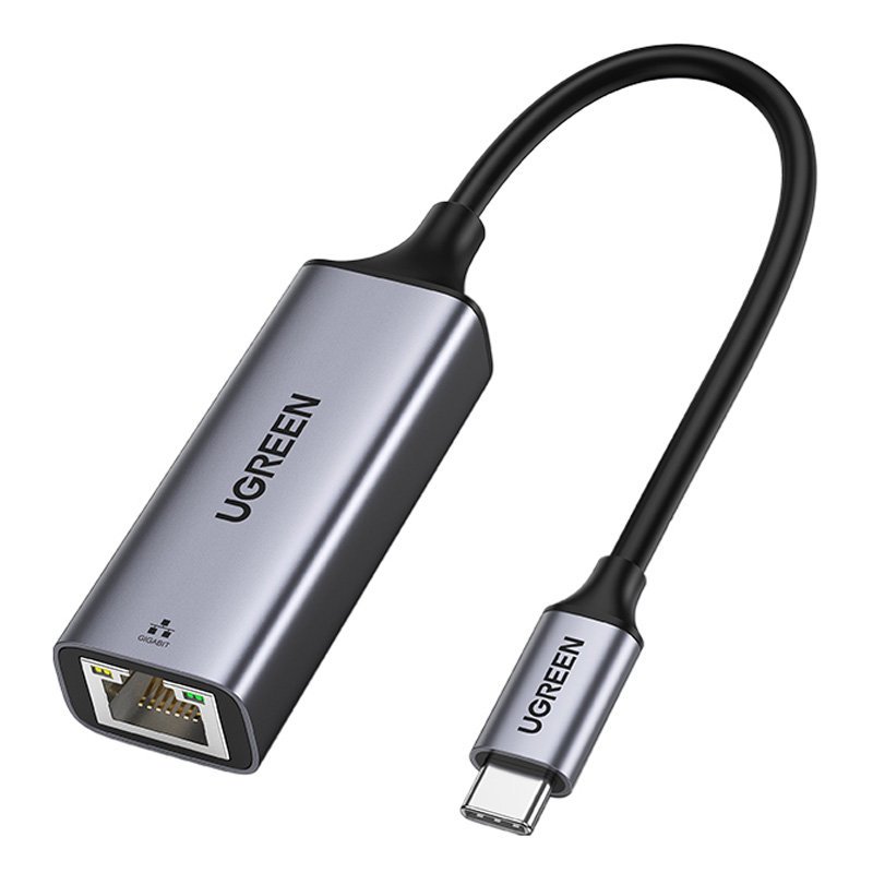 Adaptor Ugreen External Network Rj45 - USB Type C (1000 Mbps / 1 Gbps) Gigabit Ethernet Gri (Cm199)