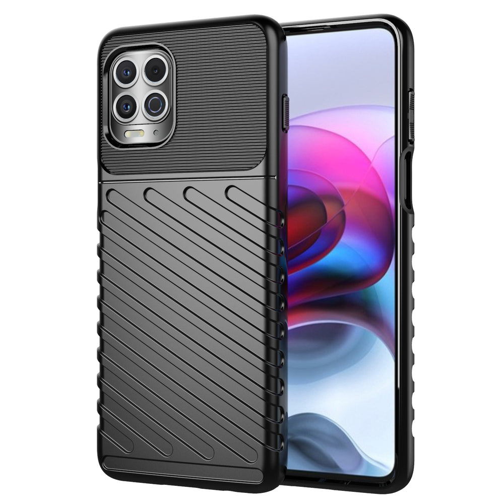 Husa Thunder Flexible Tough Rugged Cover TPU pentru Motorola Moto G100 / Edge S Negru