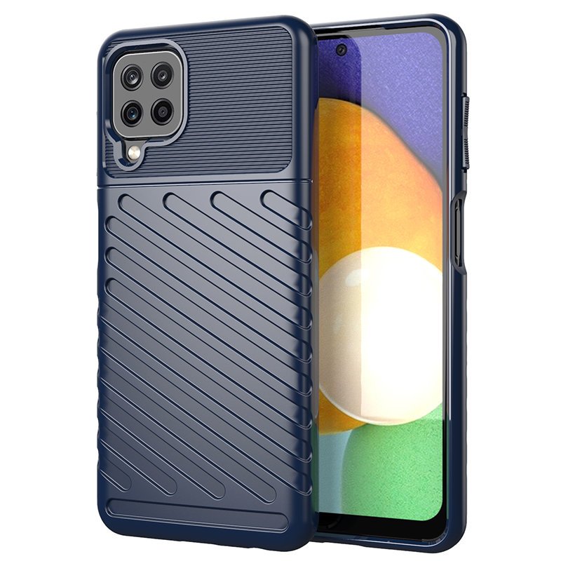 Husa Thunder Flexible Tough Rugged Cover TPU pentru Samsung Galaxy A22 4G Albastru